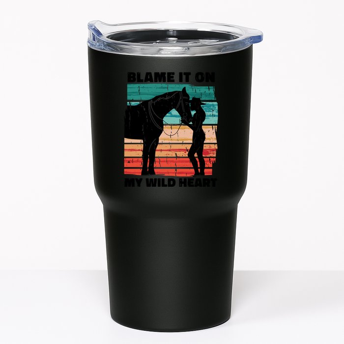 Blame It On My Wild Heart Horse Retro Tumbler