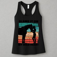 Blame It On My Wild Heart Horse Retro Womens Tank Top