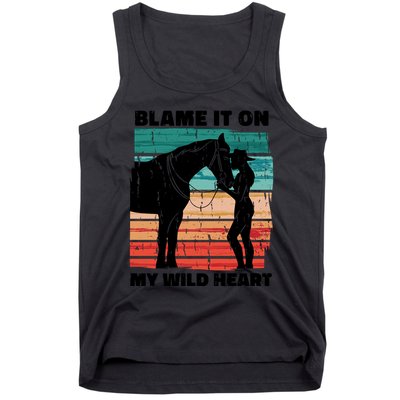 Blame It On My Wild Heart Horse Retro Tank Top