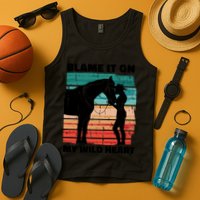 Blame It On My Wild Heart Horse Retro Tank Top