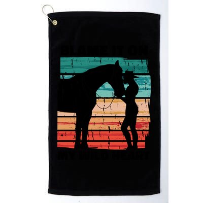 Blame It On My Wild Heart Horse Retro Golf Towel