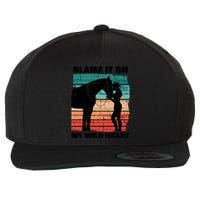 Blame It On My Wild Heart Horse Retro Wool Snapback Cap