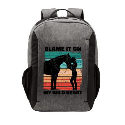 Blame It On My Wild Heart Horse Retro Vector Backpack