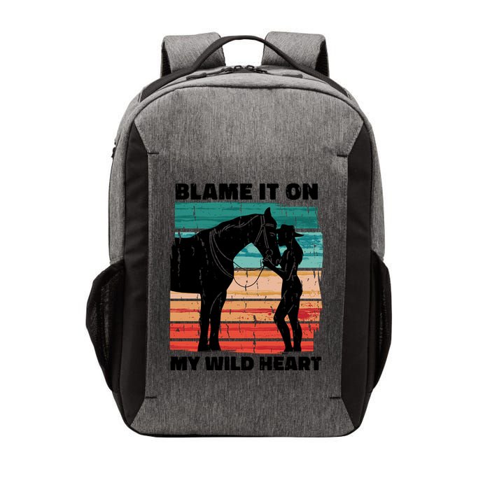 Blame It On My Wild Heart Horse Retro Vector Backpack