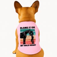 Blame It On My Wild Heart Horse Retro Doggie Tank