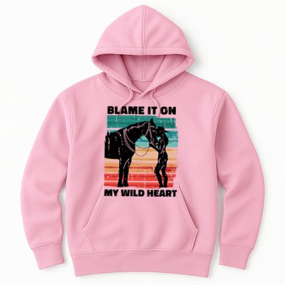 Blame It On My Wild Heart Horse Retro Hoodie