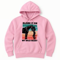 Blame It On My Wild Heart Horse Retro Hoodie