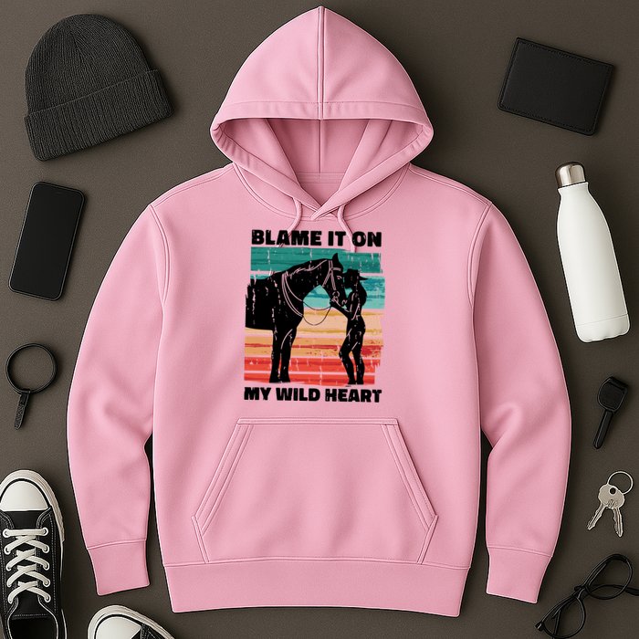 Blame It On My Wild Heart Horse Retro Hoodie