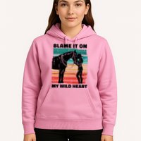 Blame It On My Wild Heart Horse Retro Hoodie