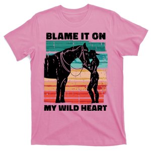 Blame It On My Wild Heart Horse Retro T-Shirt