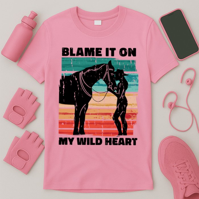 Blame It On My Wild Heart Horse Retro T-Shirt