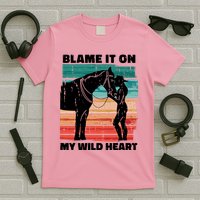 Blame It On My Wild Heart Horse Retro T-Shirt