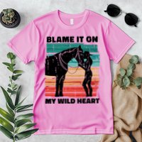 Blame It On My Wild Heart Horse Retro Premium T-Shirt