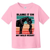 Blame It On My Wild Heart Horse Retro Toddler T-Shirt