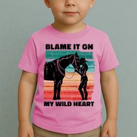 Blame It On My Wild Heart Horse Retro Toddler T-Shirt