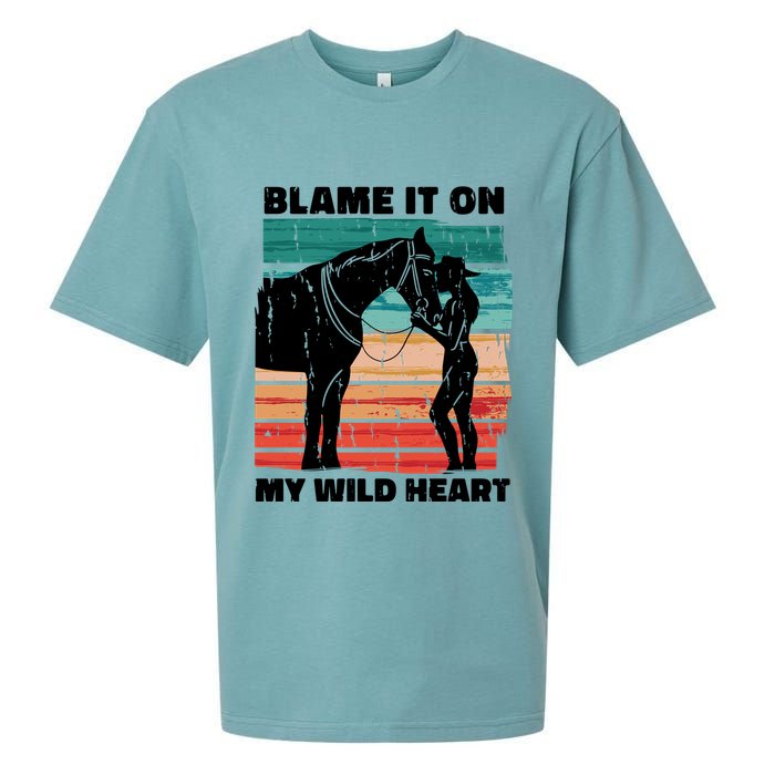 Blame It On My Wild Heart Horse Retro Sueded Cloud Jersey T-Shirt