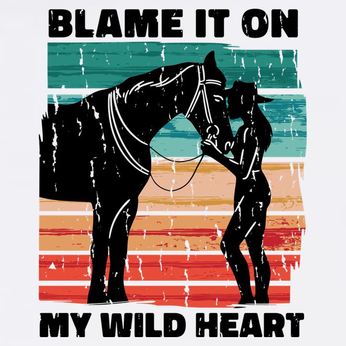 Blame It On My Wild Heart Horse Retro Garment-Dyed Sweatshirt