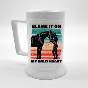 Blame It On My Wild Heart Horse Retro Beer Stein