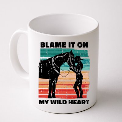 Blame It On My Wild Heart Horse Retro Coffee Mug