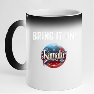 Bring It On Kamala Harris 2024 Election President 11oz Black Color Changing Mug