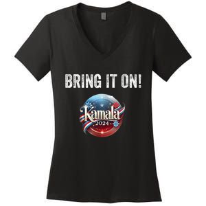 Bring It On Kamala Harris 2024 Election President Women's V-Neck T-Shirt