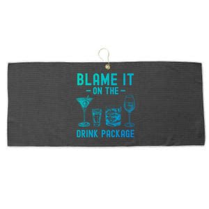 Blame It On The Package Funny Funny Cruise Vacation Gift Large Microfiber Waffle Golf Towel