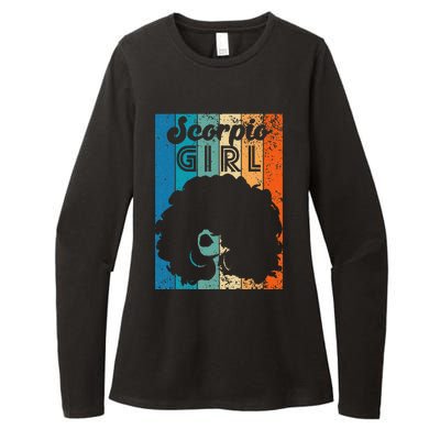 Born In October 23 to November 22 Birthday Scorpio Afro Womens CVC Long Sleeve Shirt