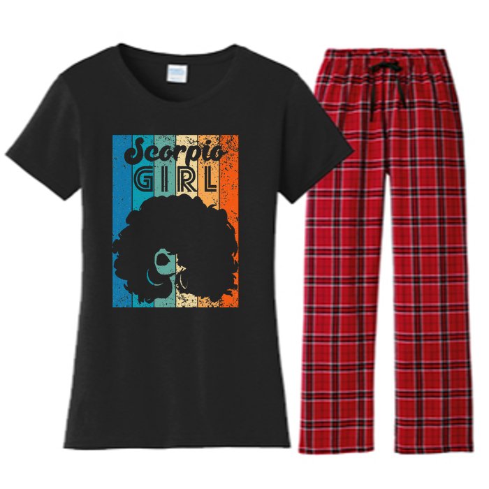 Born In October 23 to November 22 Birthday Scorpio Afro Women's Flannel Pajama Set