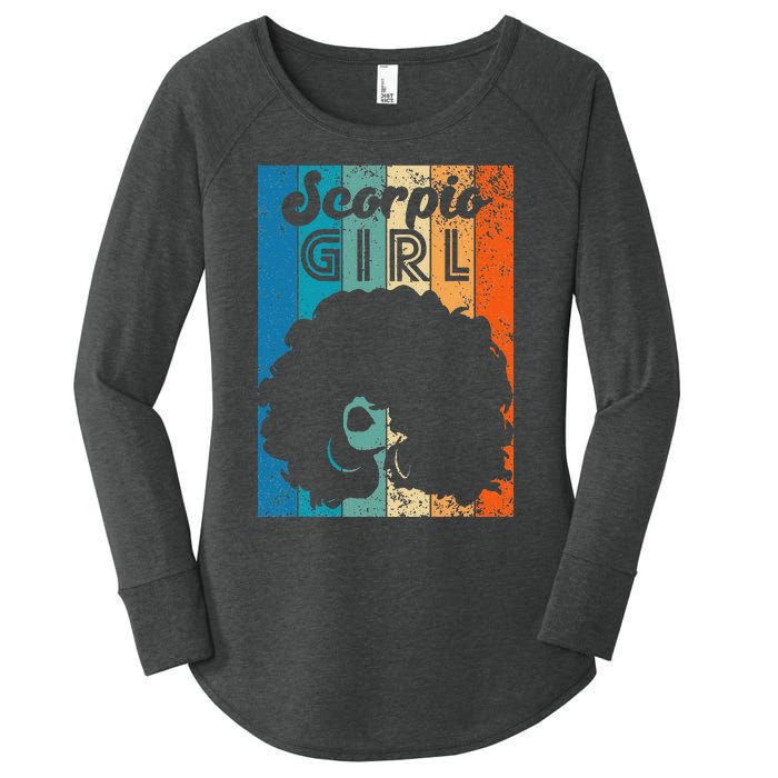 Born In October 23 to November 22 Birthday Scorpio Afro Women's Perfect Tri Tunic Long Sleeve Shirt