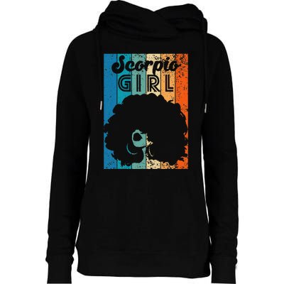 Born In October 23 to November 22 Birthday Scorpio Afro Womens Funnel Neck Pullover Hood