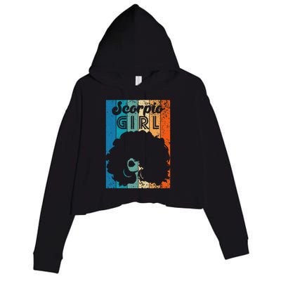 Born In October 23 to November 22 Birthday Scorpio Afro Crop Fleece Hoodie