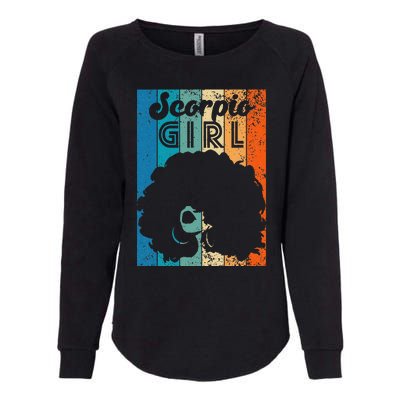 Born In October 23 to November 22 Birthday Scorpio Afro Womens California Wash Sweatshirt