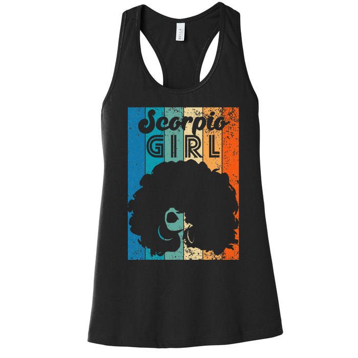 Born In October 23 to November 22 Birthday Scorpio Afro Women's Racerback Tank