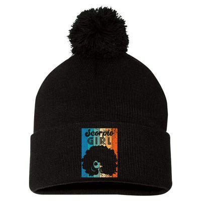 Born In October 23 to November 22 Birthday Scorpio Afro Pom Pom 12in Knit Beanie