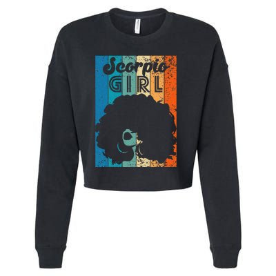 Born In October 23 to November 22 Birthday Scorpio Afro Cropped Pullover Crew