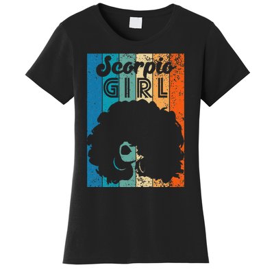 Born In October 23 to November 22 Birthday Scorpio Afro Women's T-Shirt