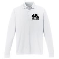 Basketball I Only Raise Ballers Basketball Dad Performance Long Sleeve Polo