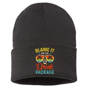 Blame It On The Drink Package Cruise Cruising Matching Sustainable Knit Beanie