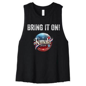 Bring It On Kamala Harris 2024 Election President Women's Racerback Cropped Tank