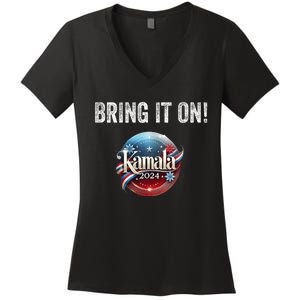 Bring It On Kamala Harris 2024 Election President Women's V-Neck T-Shirt