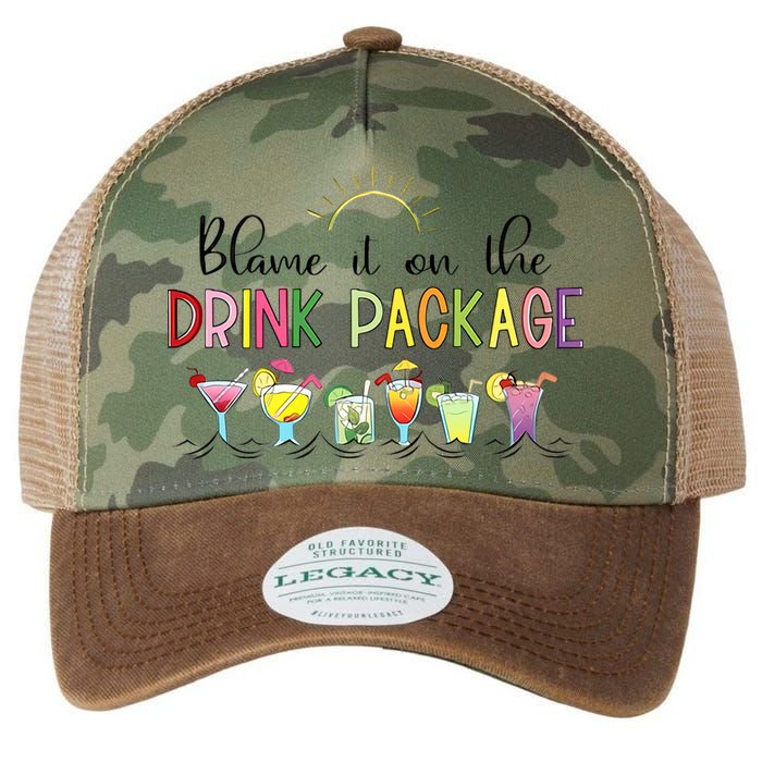 Blame It On The Drink Package Cruise Vacation Legacy Tie Dye Trucker Hat