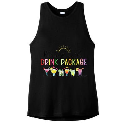 Blame It On The Drink Package Cruise Vacation Ladies PosiCharge Tri-Blend Wicking Tank