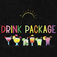 Blame It On The Drink Package Cruise Vacation Ladies PosiCharge Tri-Blend Wicking Tank