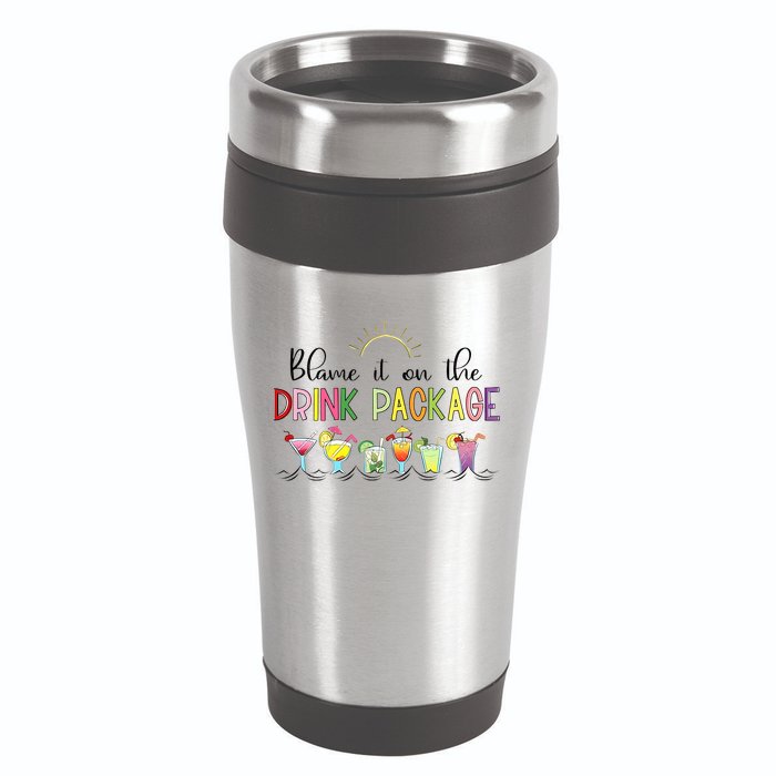Blame It On The Drink Package Cruise Vacation 16oz Travel Tumbler