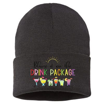 Blame It On The Drink Package Cruise Vacation Sustainable Knit Beanie