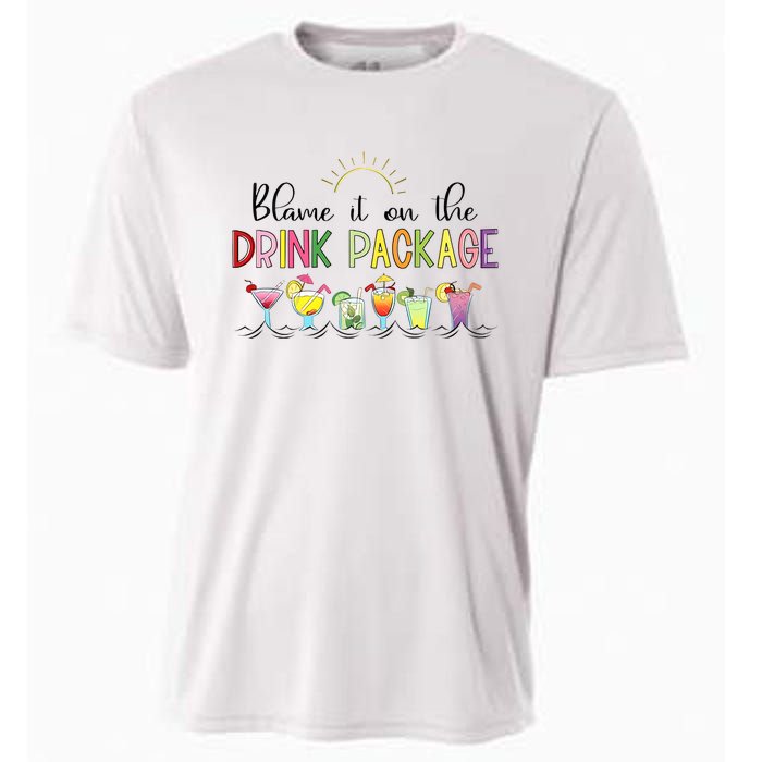 Blame It On The Drink Package Cruise Vacation Cooling Performance Crew T-Shirt