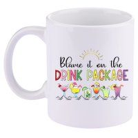 Blame It On The Drink Package Cruise Vacation 11oz C Handle Ceramic Mug