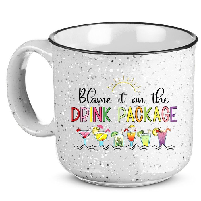 Blame It On The Drink Package Cruise Vacation 15oz Campfire Ceramic Mug