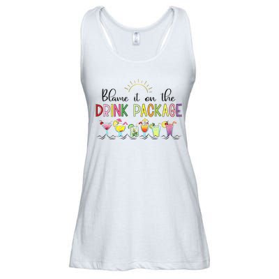 Blame It On The Drink Package Cruise Vacation Ladies Essential Flowy Tank