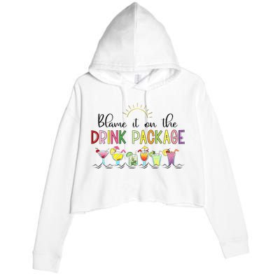 Blame It On The Drink Package Cruise Vacation Crop Fleece Hoodie